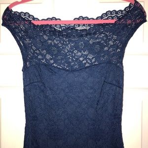 Navy lace cocktail/bridesmaids dress